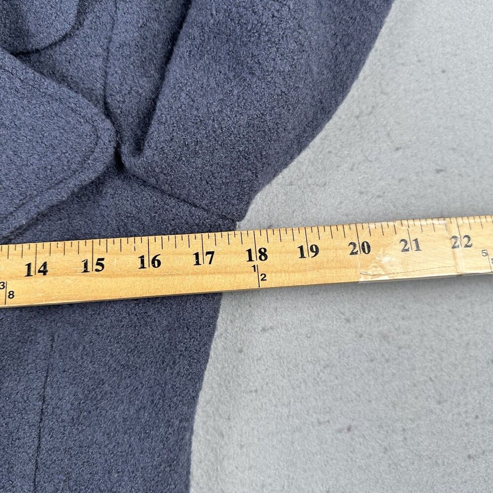 Vivian Shyu Wool Blazer Jacket Women’s Small Navy Blue Ruffle Button Front - Picture 9 of 16